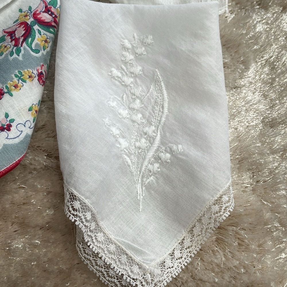 Vintage Handkerchief bundle Linen Cotton embroidered - Picture 8 of 13